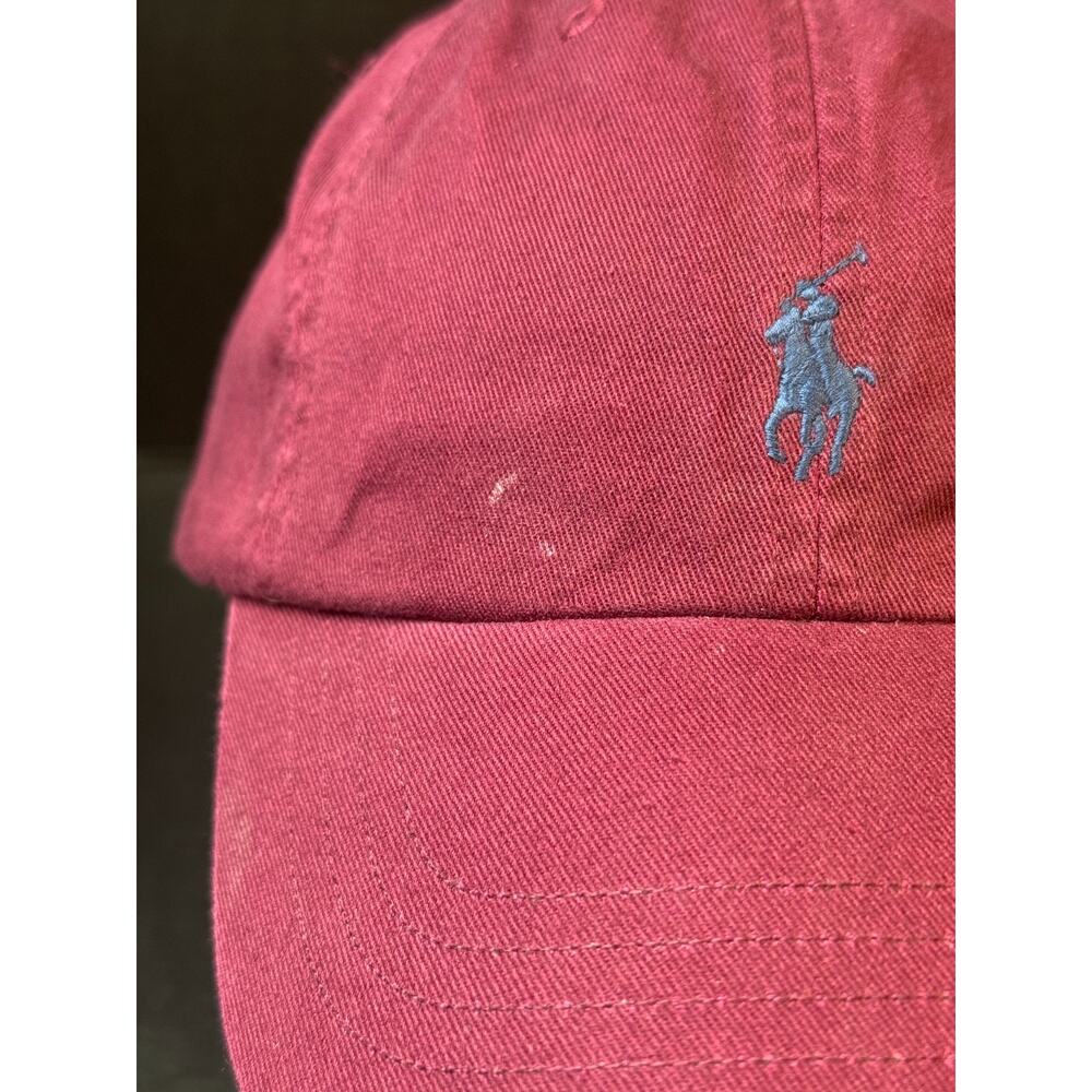 Polo Ralph Lauren Iconic Chino Ball Cap Red Maroon Dad Hat Blue Pony NWT ***READ - Picture 2 of 11